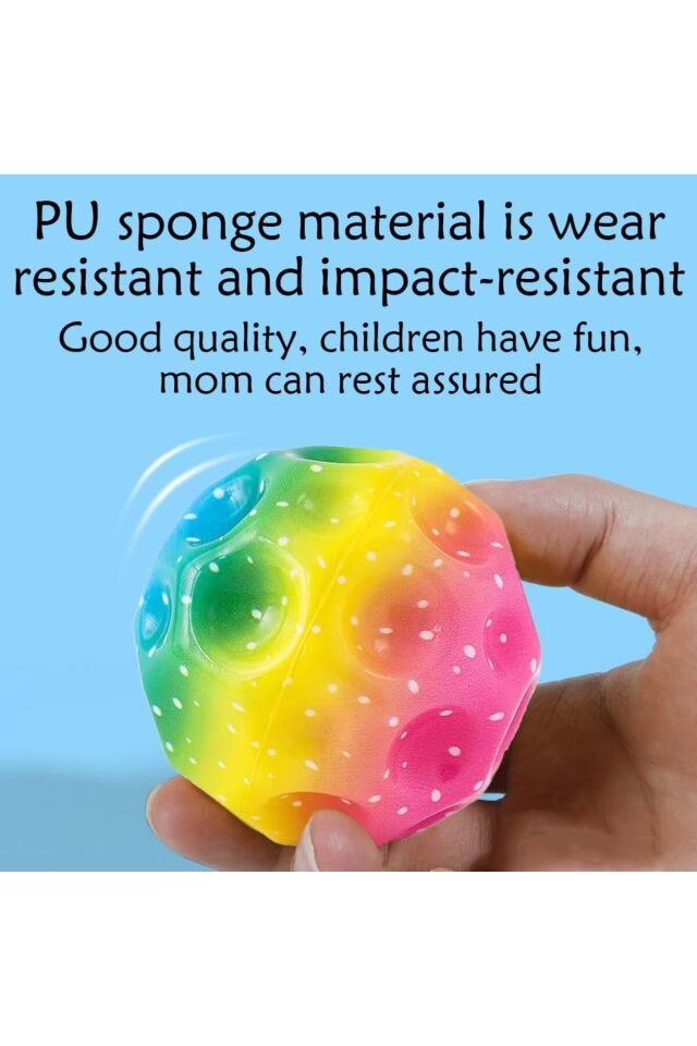 MİLKY ADA TOYS Bouncing Topu, kauçuktan zıplayan toplar, süper yüksek sıçrama Space Ball, Moon Ball