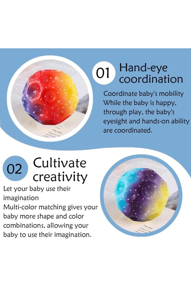 MİLKY ADA TOYS Bouncing Topu, kauçuktan zıplayan toplar, süper yüksek sıçrama Space Ball, Moon Ball