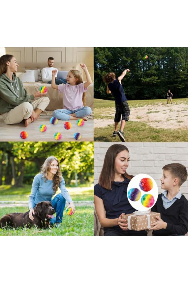 MİLKY ADA TOYS Bouncing Topu, kauçuktan zıplayan toplar, süper yüksek sıçrama Space Ball, Moon Ball