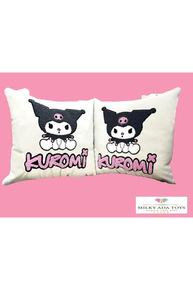 Milky Ada Toys Kuromi Peluş Dekoratif Yastık Uyku Arkadaşı 24 Cm X 24 Cm