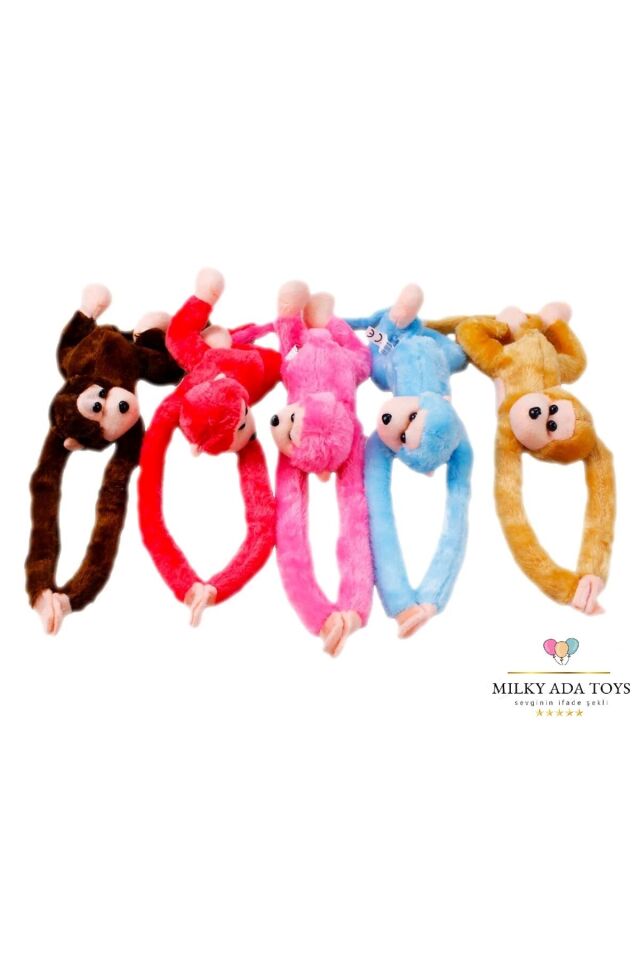 PELUS MAYMUN SESLİ SARILAN CIRT CIRTLI 55 cm 4 FARKLI RENK