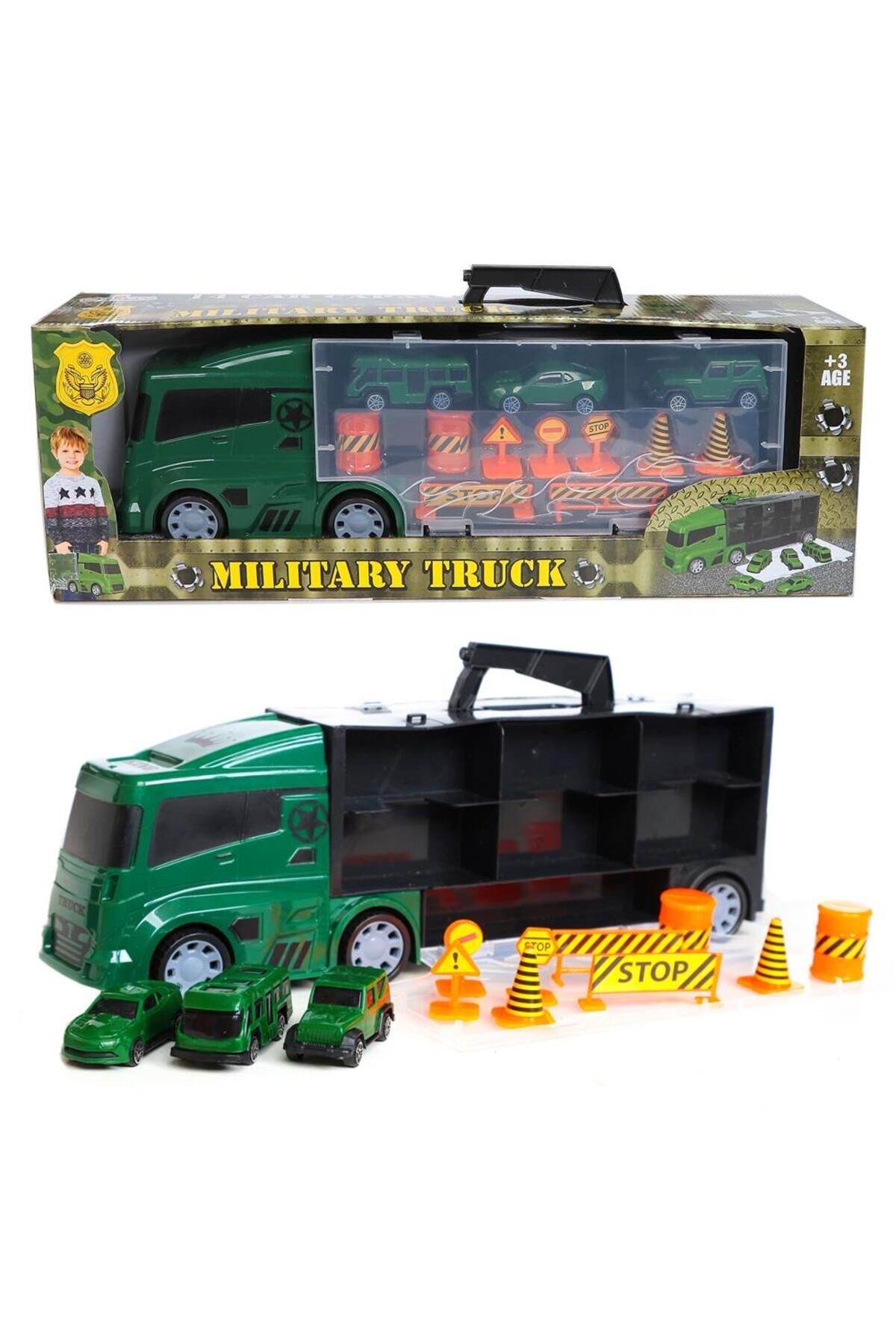 MILITARY TRUCK 14 ARAÇ KAPASİTELİ ASKERİ SET TIR YEŞİL