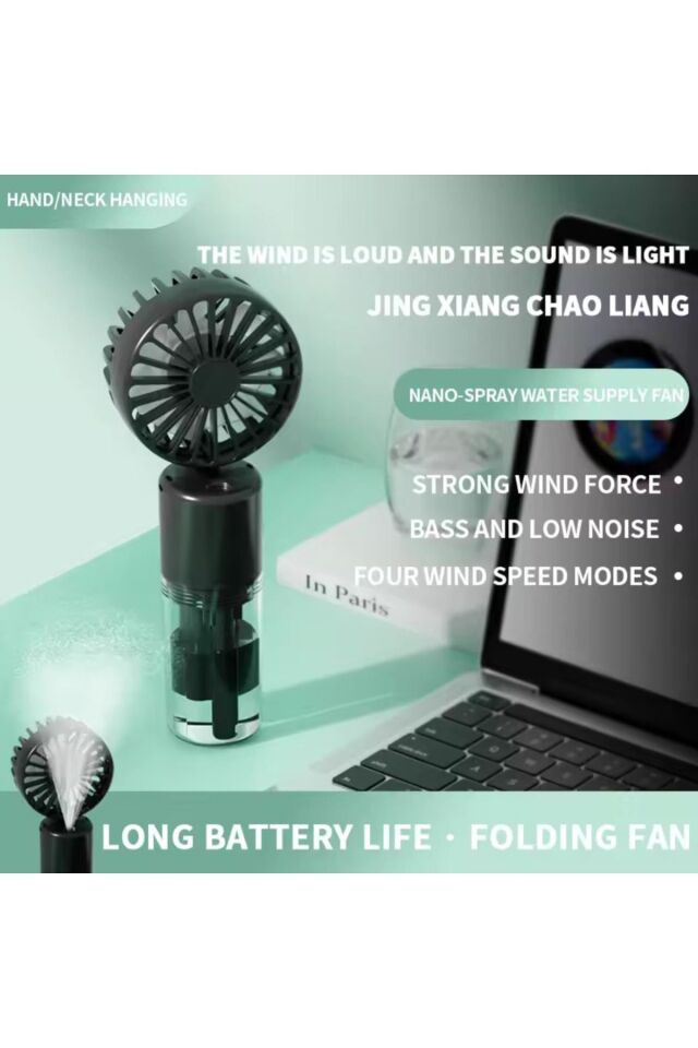 MİNİ FAN SU BUHARLI BOYUN ASKILI 4 KADEMELİ SOĞUTUCU  MİNİ VANTİLATÖR