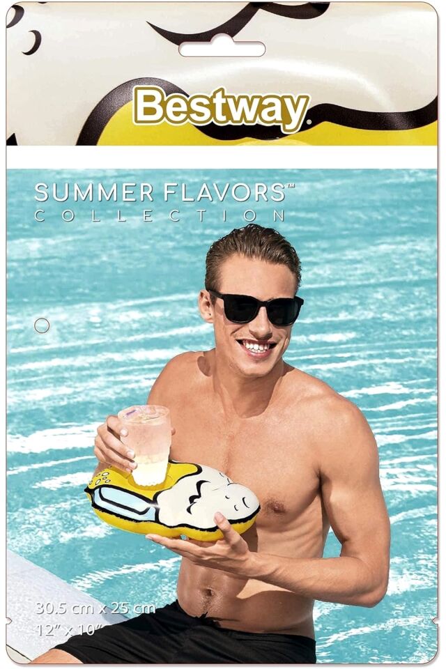 3'lü Kupa İçecek Tutacağı - Yüzen Bardak Tutucu Şişme - Kupa Bardaklık - Şişme Deniz Bardak Tutma