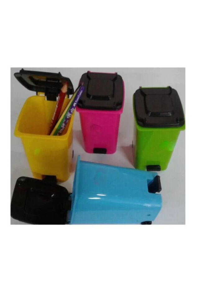 Masaüstü Model Kalemlik, Mini Çöp Kutusu , Mini Konteyner -pembe-