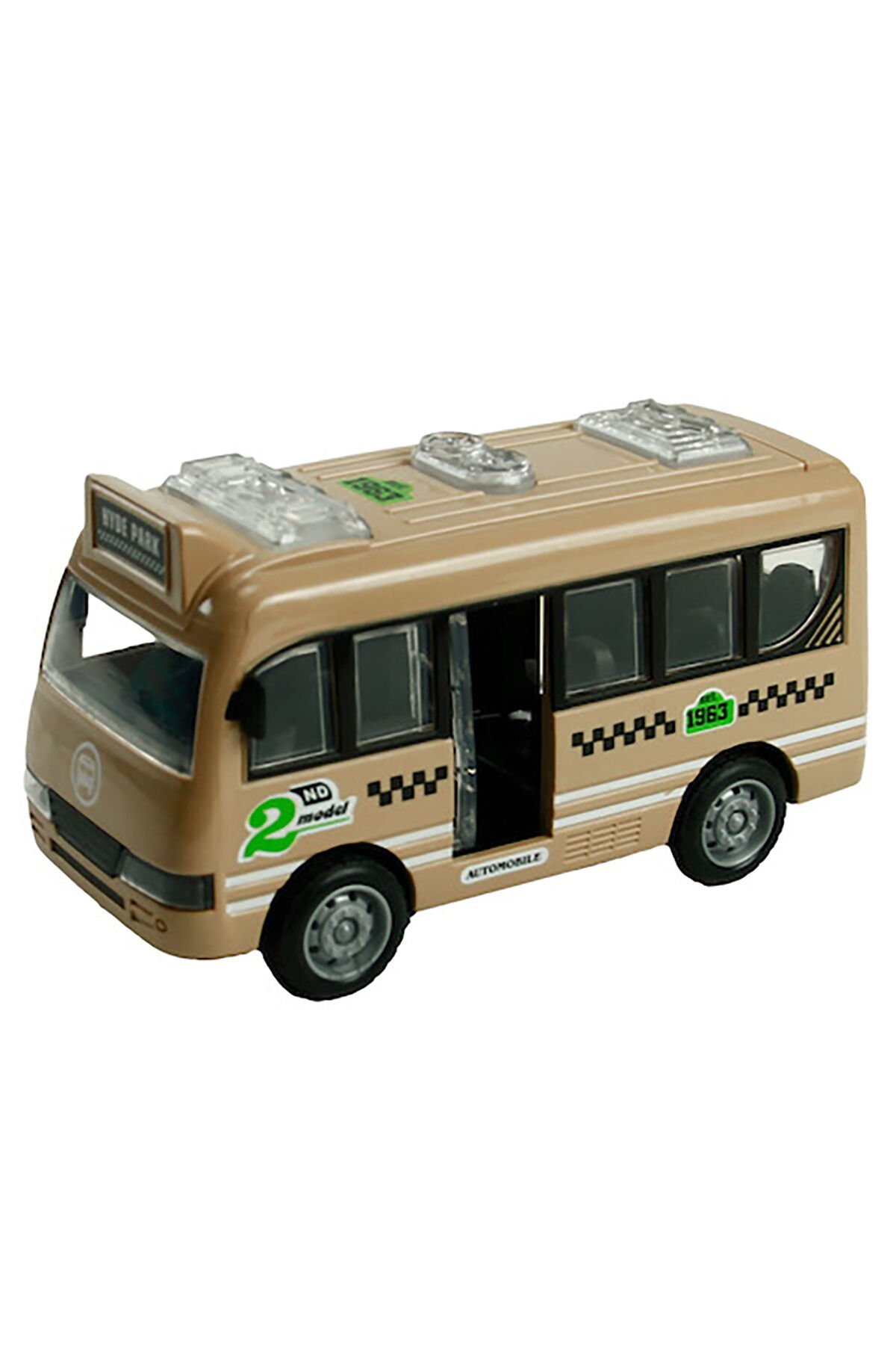 SÜRTMELİ KAPILARI AÇILAN RENKLİ OTOBÜS 12 CM SÜTLÜ KAHVE