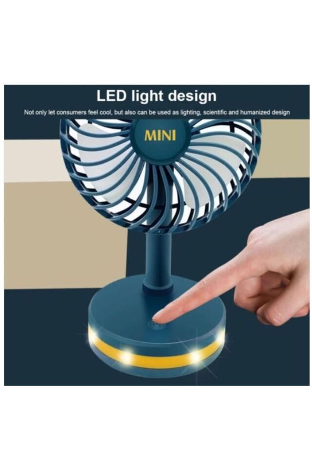 MİLKY ADA TOYS IŞIKLI MASAÜSTÜ ŞARJ EDİLEBİLİR MİNİ FAN VANTİLATÖR SOĞUTUCU