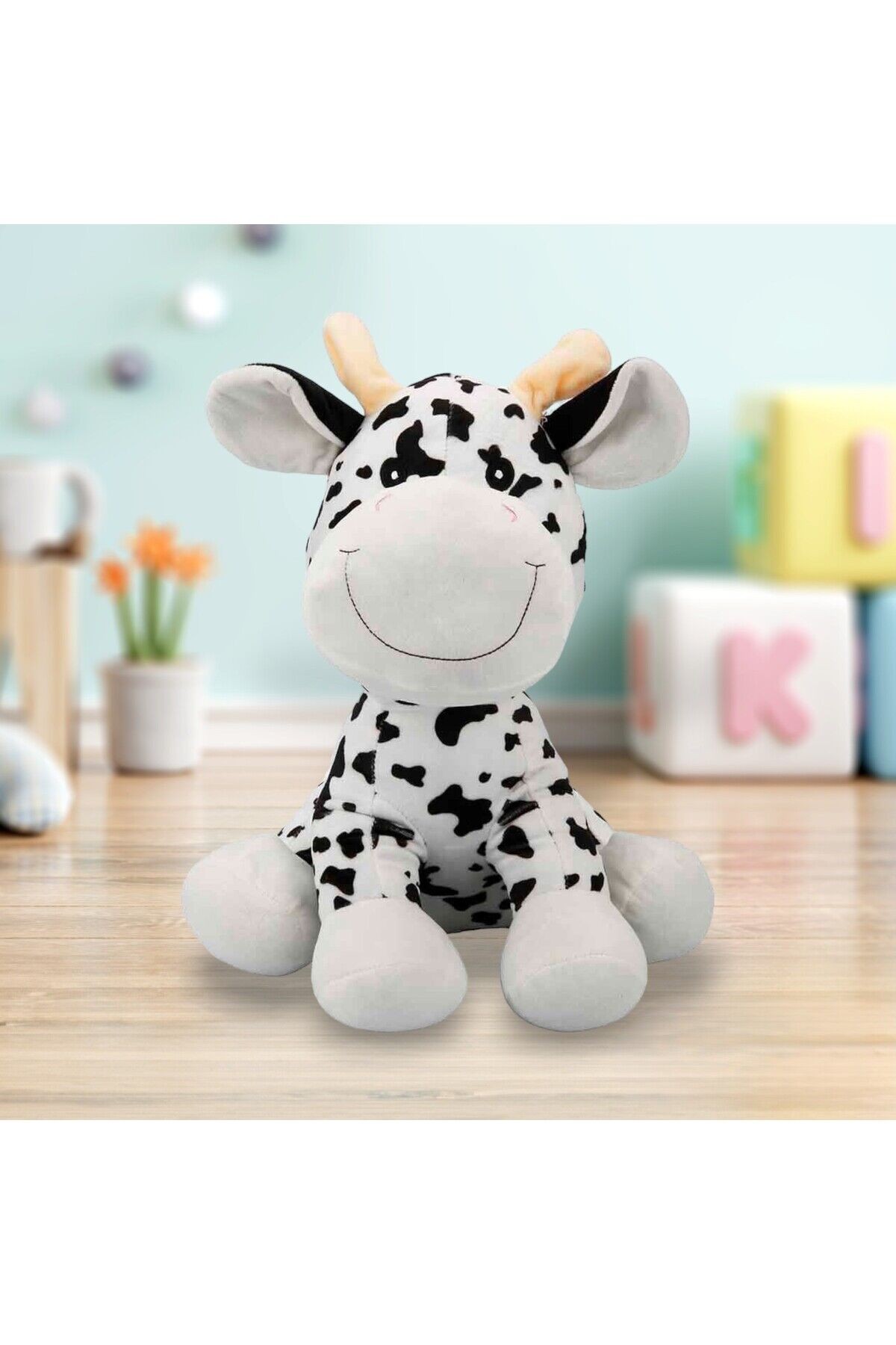 PUFFY FRİENDS COW SEVİMLİ OYUN VE UYKU ARKADAŞIM İNEK 35 X 30 CM