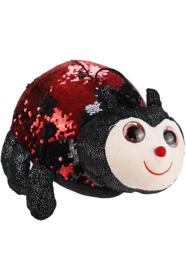 PELUŞ UĞUR BÖCEĞİ 35 CM RENK DEĞİŞTİREN PULLAR KIRMIZI - SİYAH SOFT YUMUŞAK UYKU VE OYUN ARKADAŞI