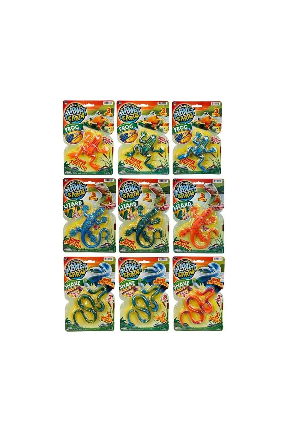 Sunman Planet Earth Super Stretchy Wıld Forest Anımals Esnek Hayvanlar Yılan turuncu (1 ADET )