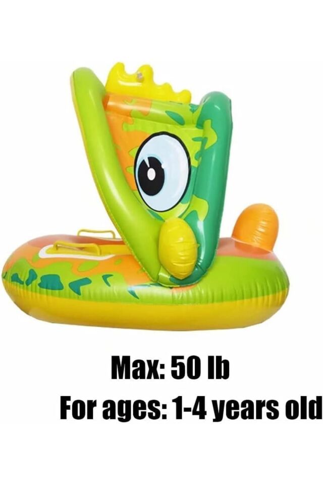 DİNOZOR ŞEKİLLİ BABY FLOAT  BEBEK YÜZME SİMİDİ GÜNEŞLİKLİ KAPANIR AÇILIR DİNO YEŞİL