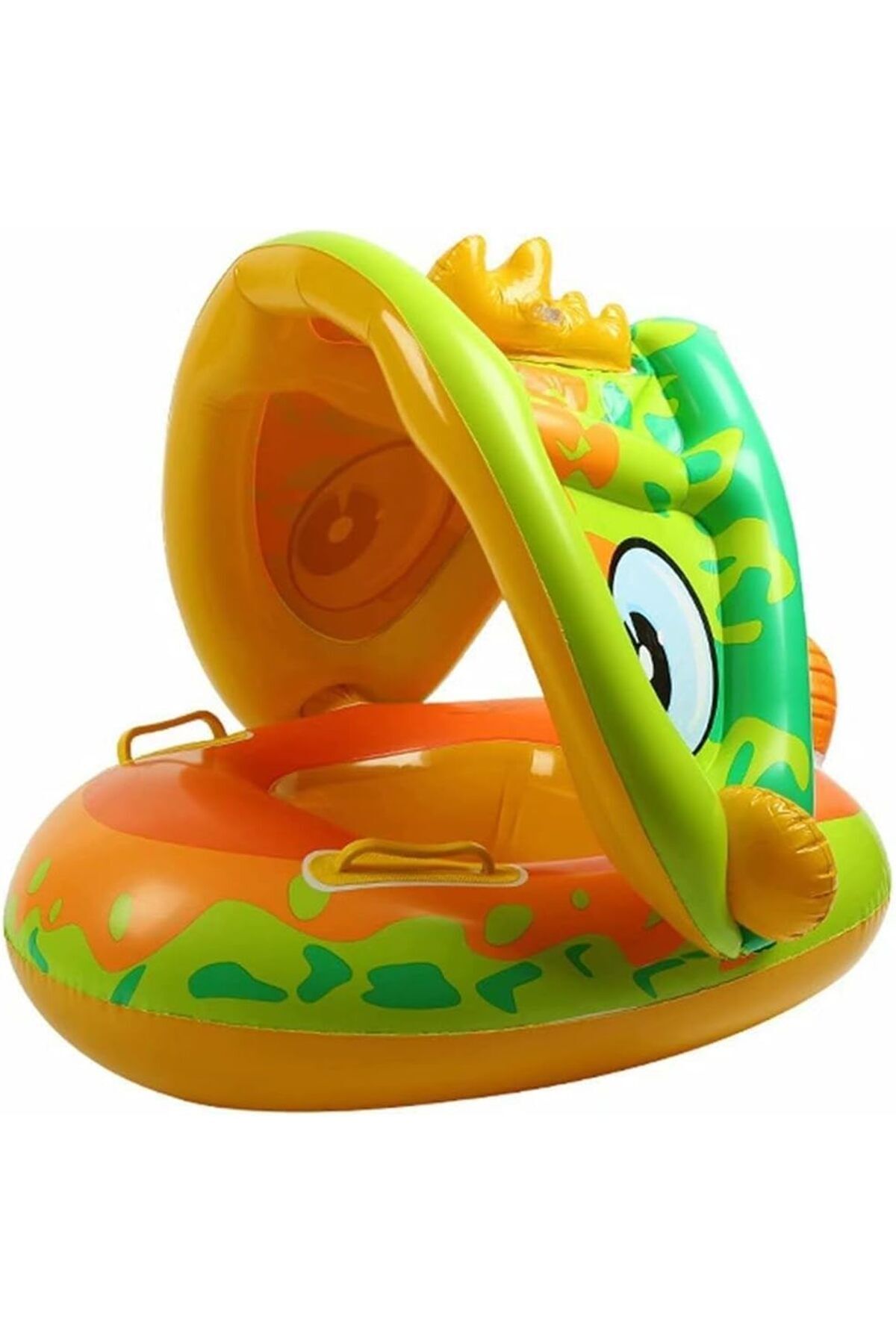 DİNOZOR ŞEKİLLİ BABY FLOAT  BEBEK YÜZME SİMİDİ GÜNEŞLİKLİ KAPANIR AÇILIR DİNO YEŞİL