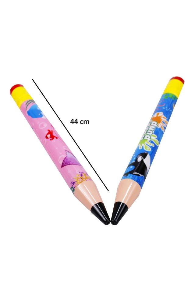 KALEM ŞEKİLLİ RESİMLİ SU POMPASI 44 CM DENİZ HAVUZ OYUNCAĞI WATER PUMP  MAVİ PEMBE