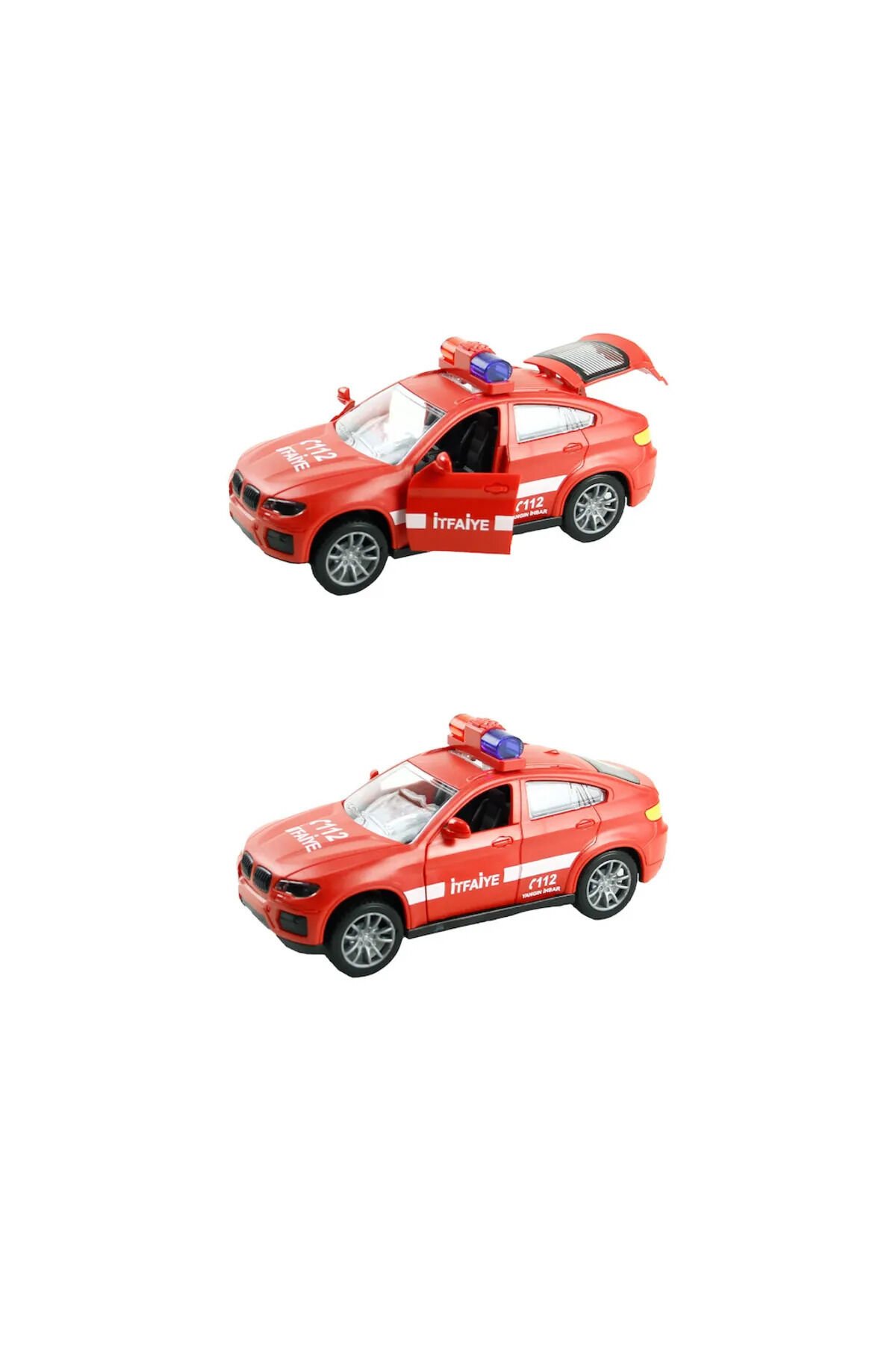 SÜRTMELİ AMBULANS POLİS İTFAİYE JANDARMA AÇILIR 3 KAPI MAVİ BEYAZ KIRMIZI RENK OYUNCAK ARABA