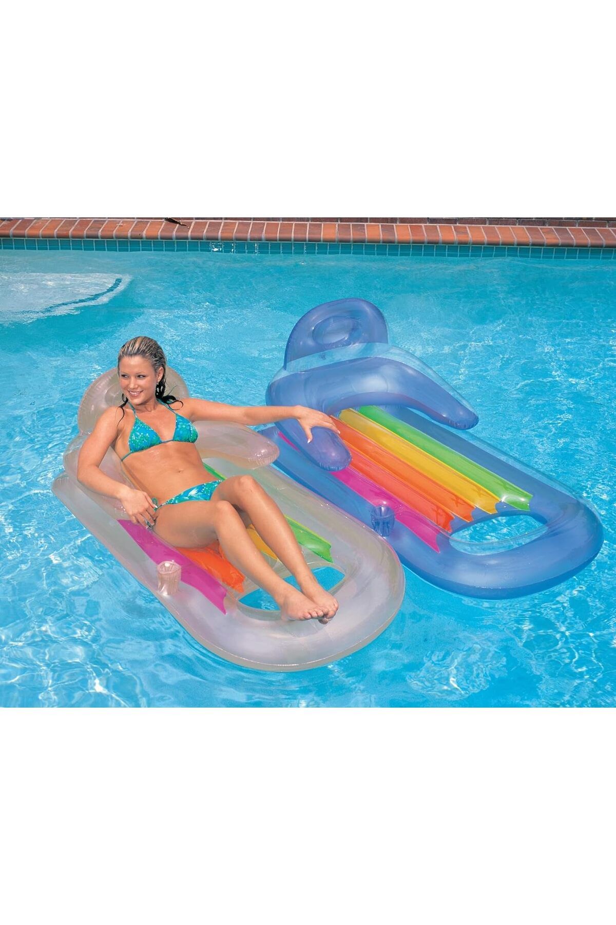 58802 SULTAN KOLTUKLU YATAK 160X85 CM MAVİ BEYAZ (YARI ŞEFFAF)