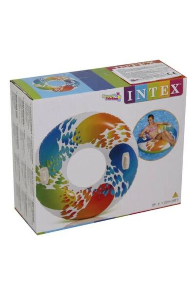 renk girdabı jumbo şişme el tutmalı yüzme simidi color whirl 122 cm 58202 9+