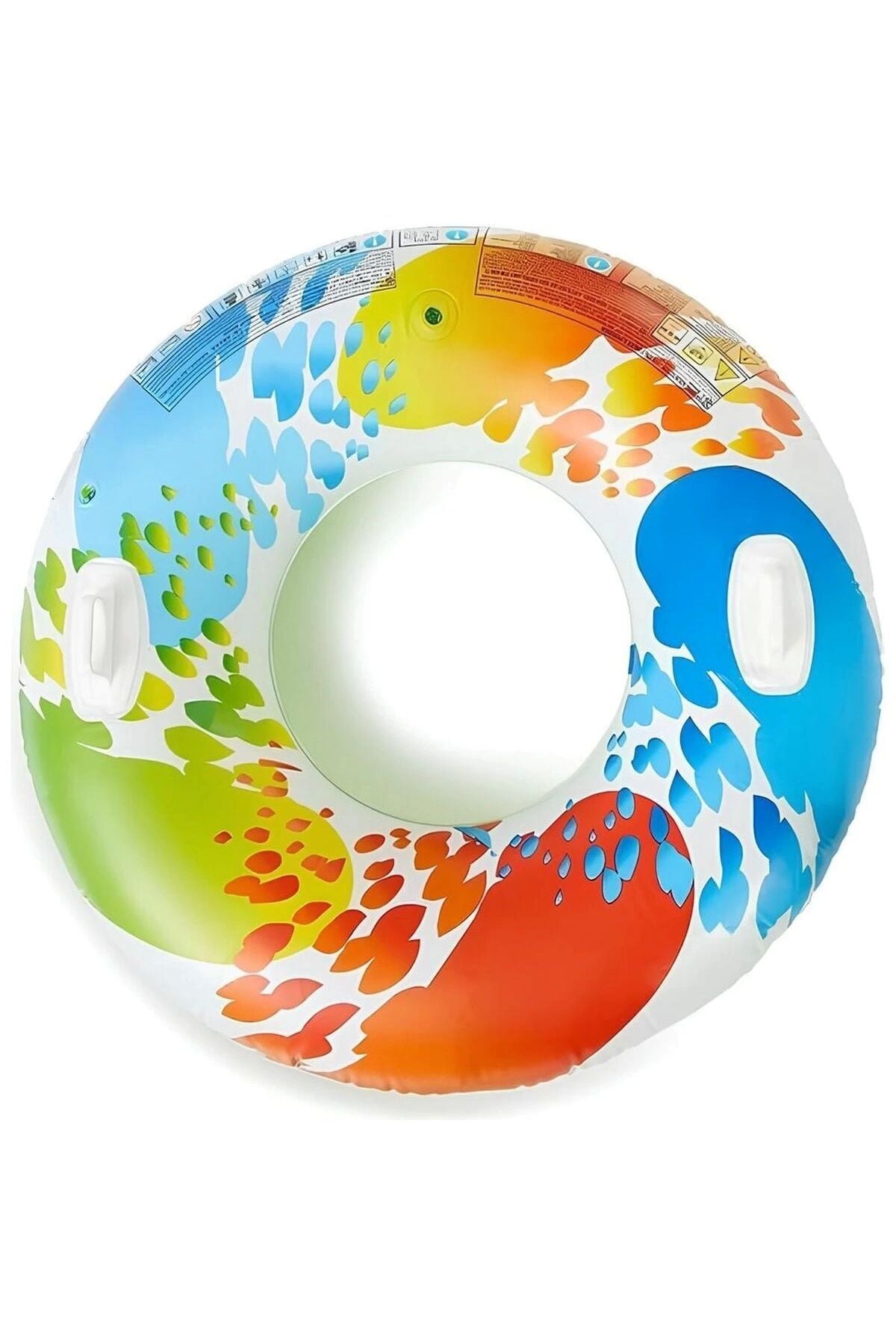 renk girdabı jumbo şişme el tutmalı yüzme simidi color whirl 122 cm 58202 9+