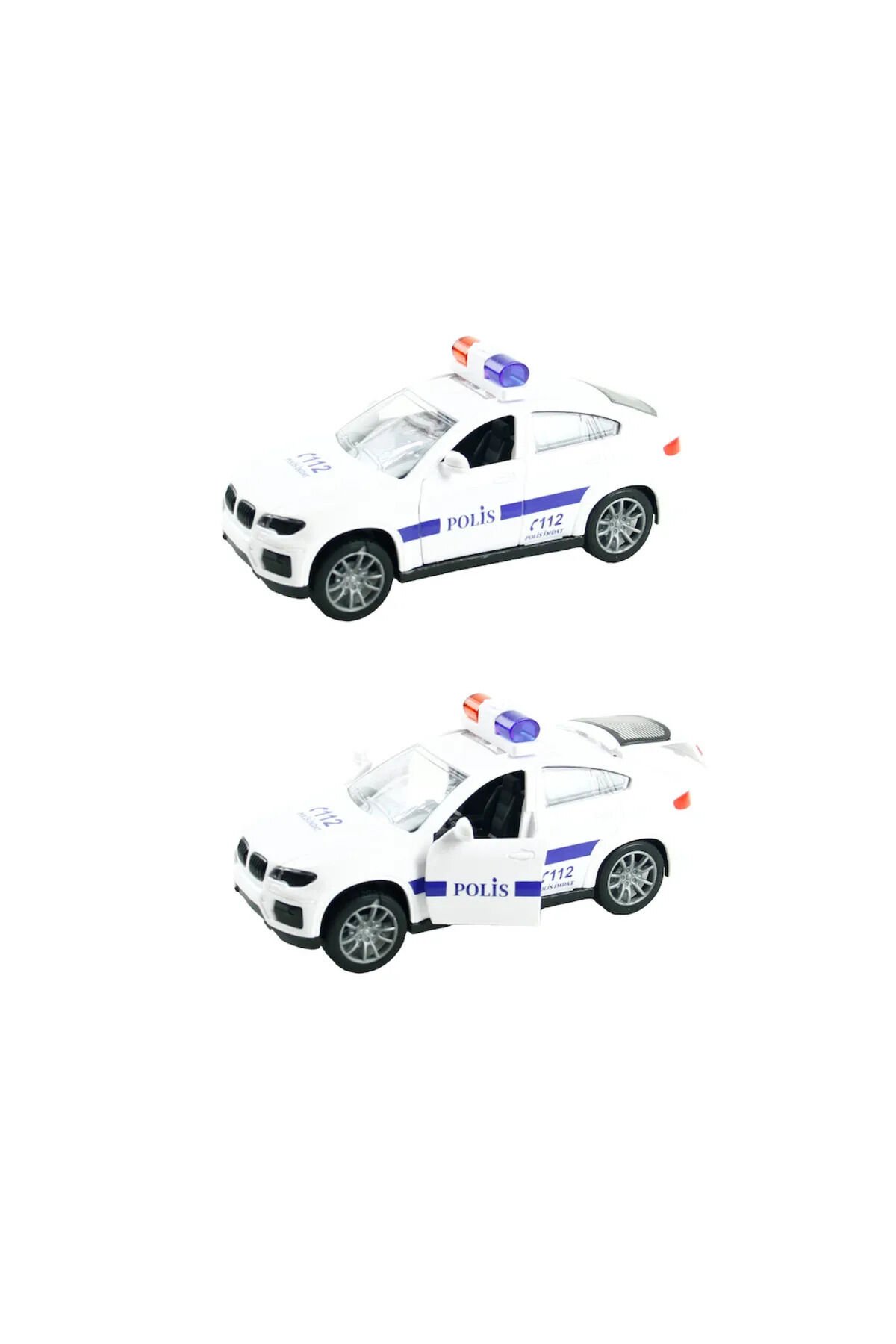 SÜRTMELİ AMBULANS POLİS İTFAİYE JANDARMA AÇILIR 3 KAPI MAVİ BEYAZ KIRMIZI RENK OYUNCAK ARABA