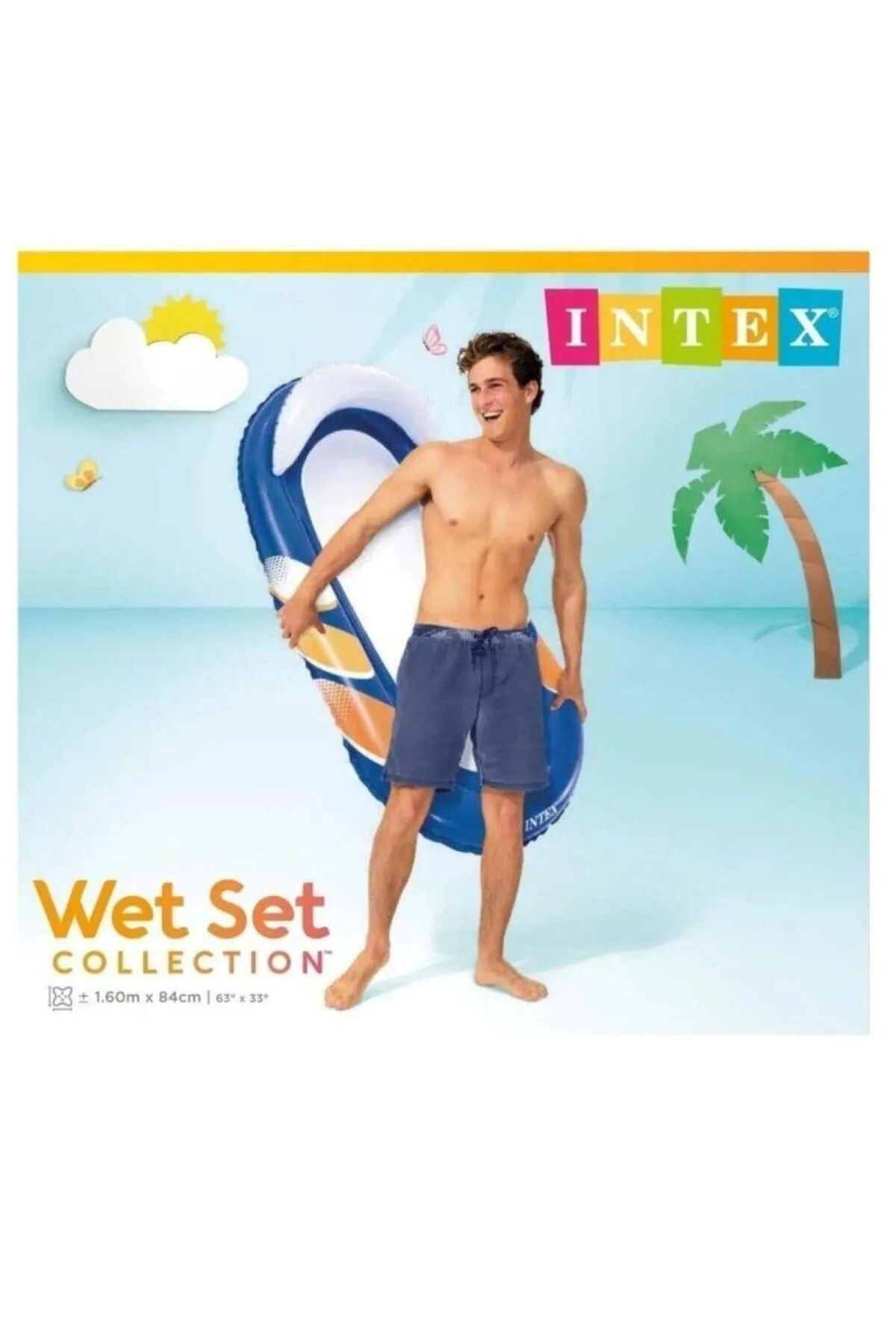 Wet Set Collection fileli yatak 160 x 84 cm Mavi