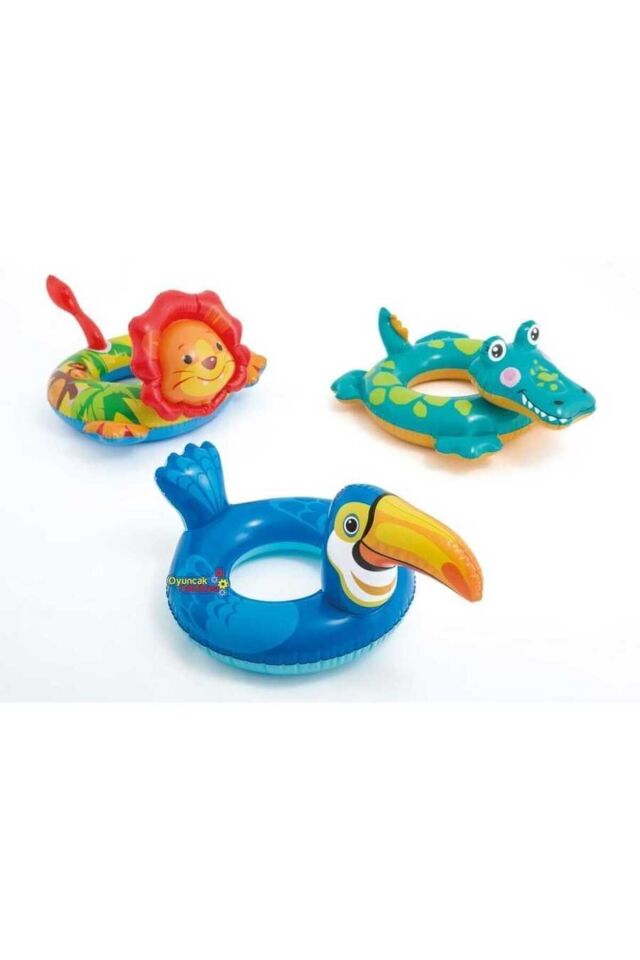 İNTEX HAYVAN FİGÜRLÜ SİMİT 58221 TİMSAH-DODO-ASLAN-LAMA-UNICORN RENKLİ DENİZ HAVUZ SİMİDİ 3-6 YAŞ