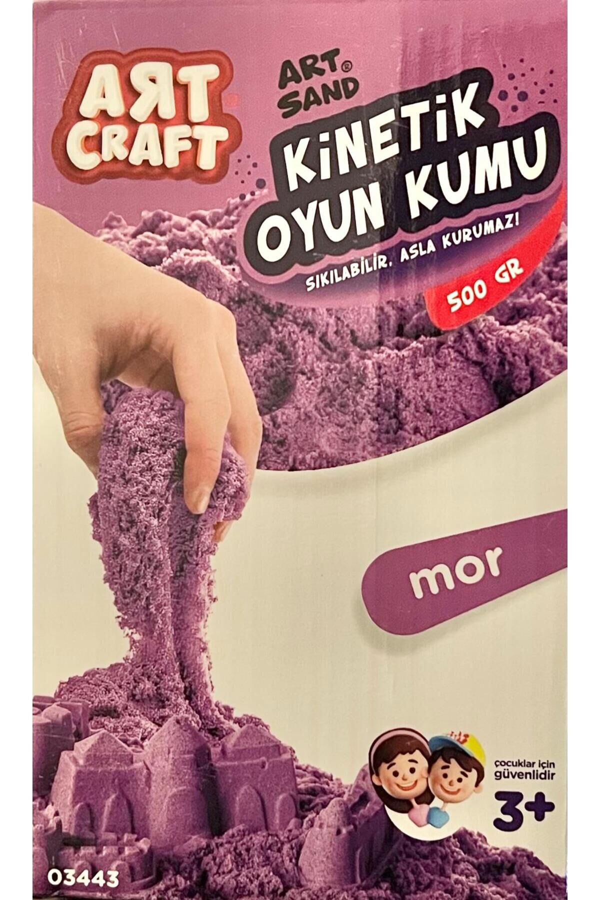 KİNETİK OYUN KUMU KINETIC PLAY SAND 500 GR MOR MAVİ YEŞİL NATURAL