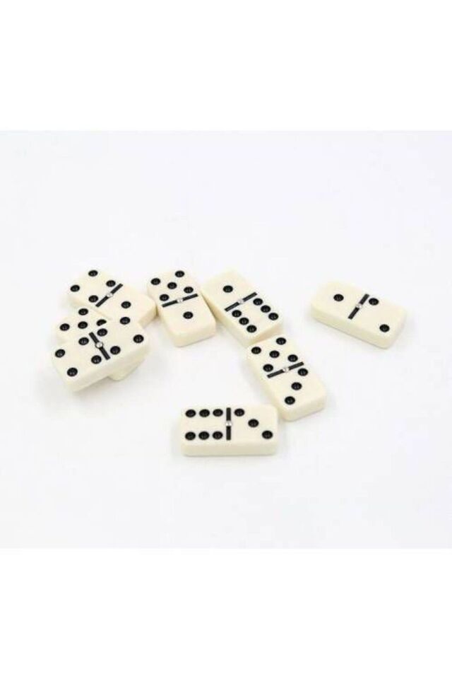 DOMİNO TAŞLARI ÇANTALI 28 TAŞ AİLE OYUN SETİ ORTA BOY 4 CM