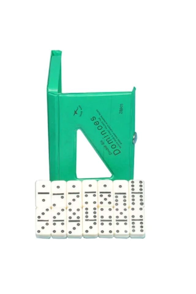 DOMİNO TAŞLARI ÇANTALI 28 TAŞ AİLE OYUN SETİ ORTA BOY 4 CM