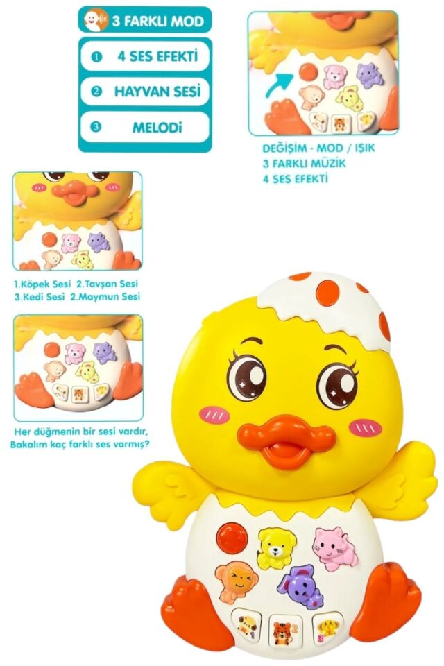 IŞIKLI ve MÜZİKLİ ÖRDEK BEBEK OKUL ÖNCESİ EĞİTİCİ PİYANO