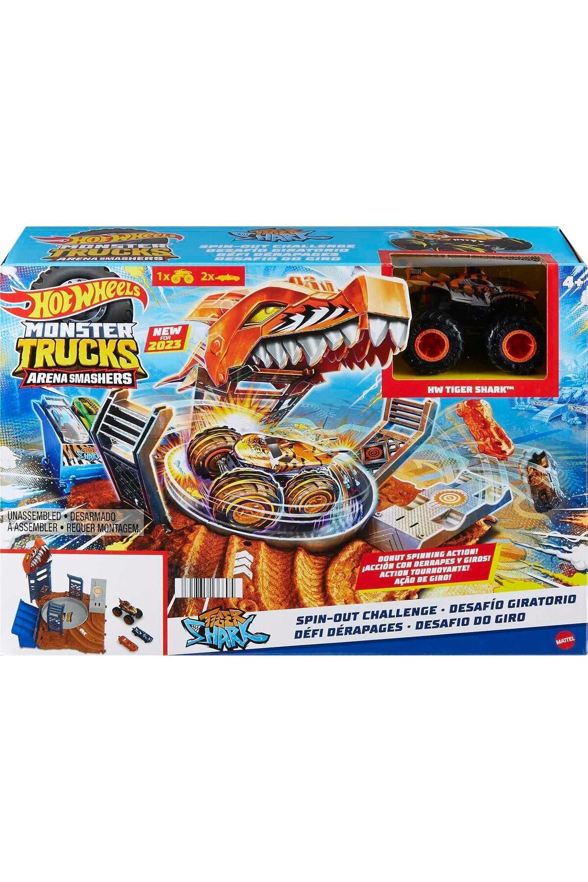 HW MNSTR TRUCK ARENA SMSHRS TİGER SHARK SPIN-OUT CHALLENGE 4+