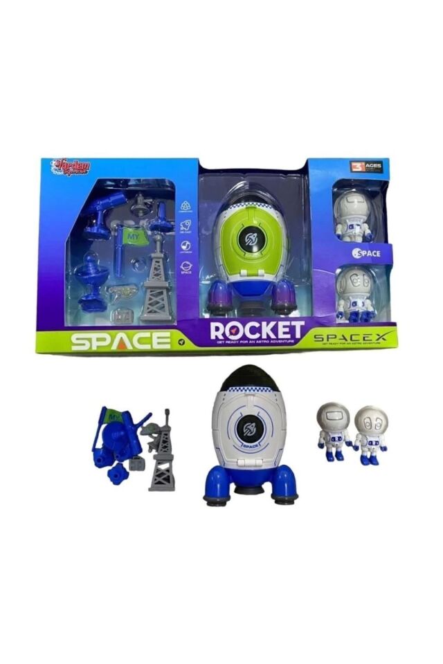 Space Rocket Dıe-Cast Uzay Mekiği Uzay Roketi Işıklı ve Müzikli Set