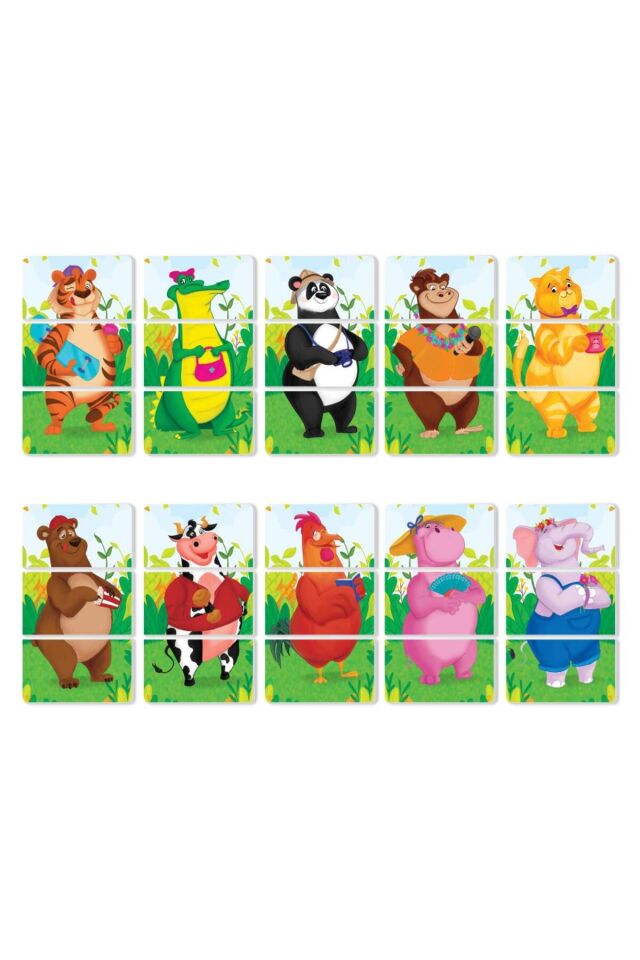 MAGNET PUZZLE MANYETİK YAPIŞKAN YAPBOZ 10 HAYVAN 30 PARÇA EĞİTİCİ OYUN