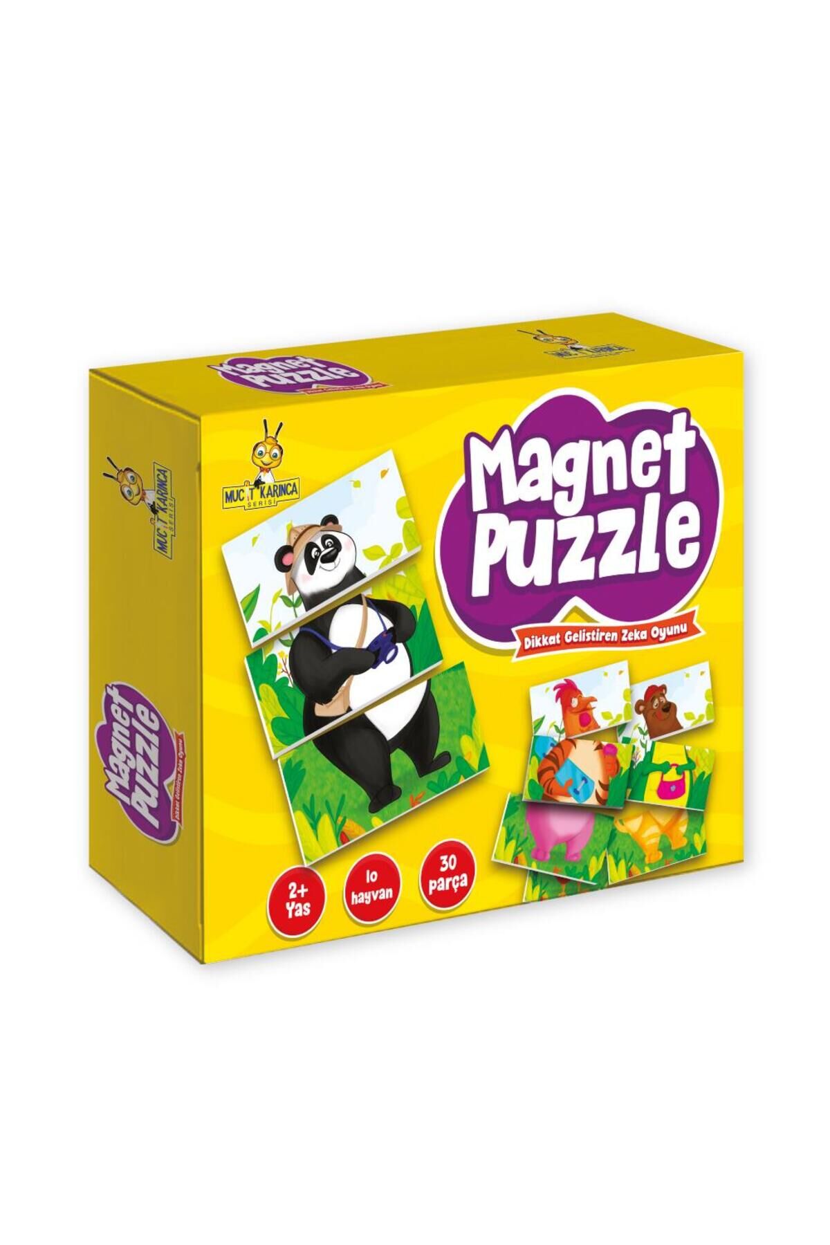 MAGNET PUZZLE MANYETİK YAPIŞKAN YAPBOZ 10 HAYVAN 30 PARÇA EĞİTİCİ OYUN