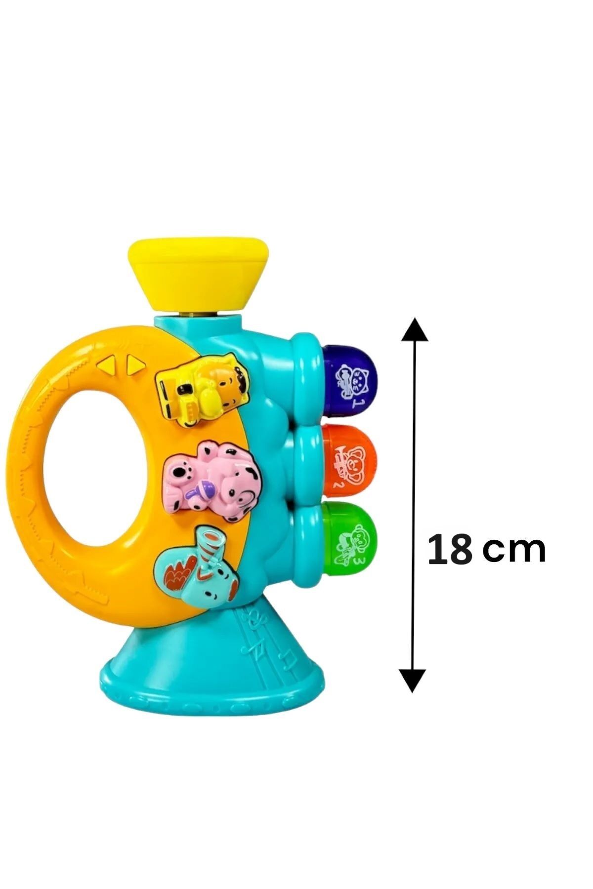 ISIKLI VE MUZIKLI BEBEK TROMPETI  0-3 yaş OKUL ÖNCESİ EĞİTİM OYUNCAĞI