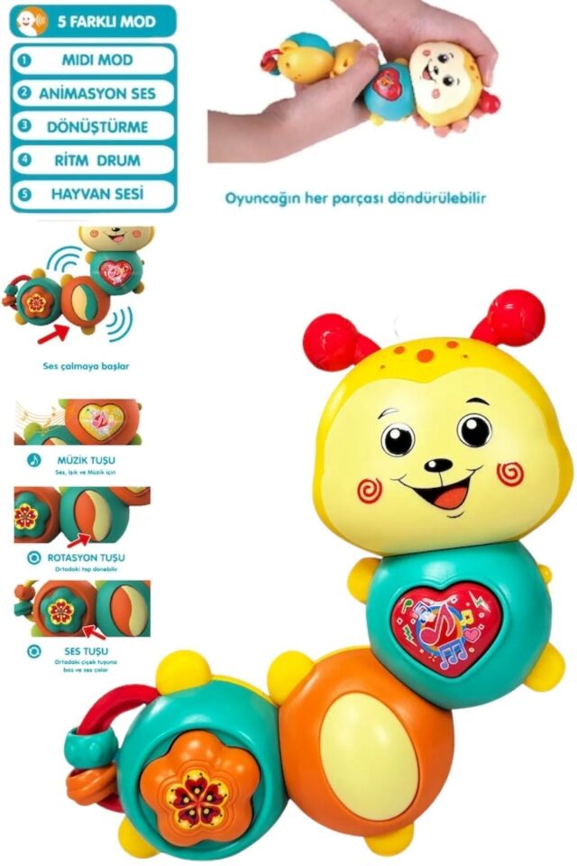 IŞIKLI ve MÜZİKLİ SEVİMLİ TIRTIL PİYANO OKUL ÖNCESİ AKTİVİTE EĞİTİM OYUNCAĞI