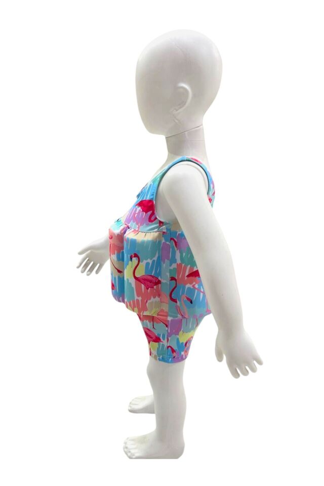 Çocuklar için(1-2yaş)süngerli yüzme mayosu kız (yurtiçi) 1 adet desenli swimwear desenli