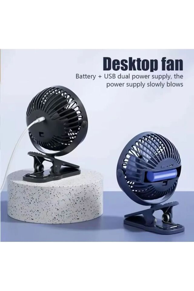 USB FAN BEBEK ARABASINA UYGUN CLAMP DESİGN MANDALLI SOĞUTUCU VANTİLATÖR KLİMA SİYAH KLİPSLİ