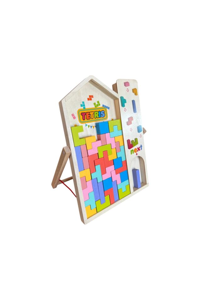 Milky Ada Toys Çocuklar Için Ahşap 3d_tetris Blok Birleştirme Dıy Eğitici Zeka Oyunu Renkli 40 Parça