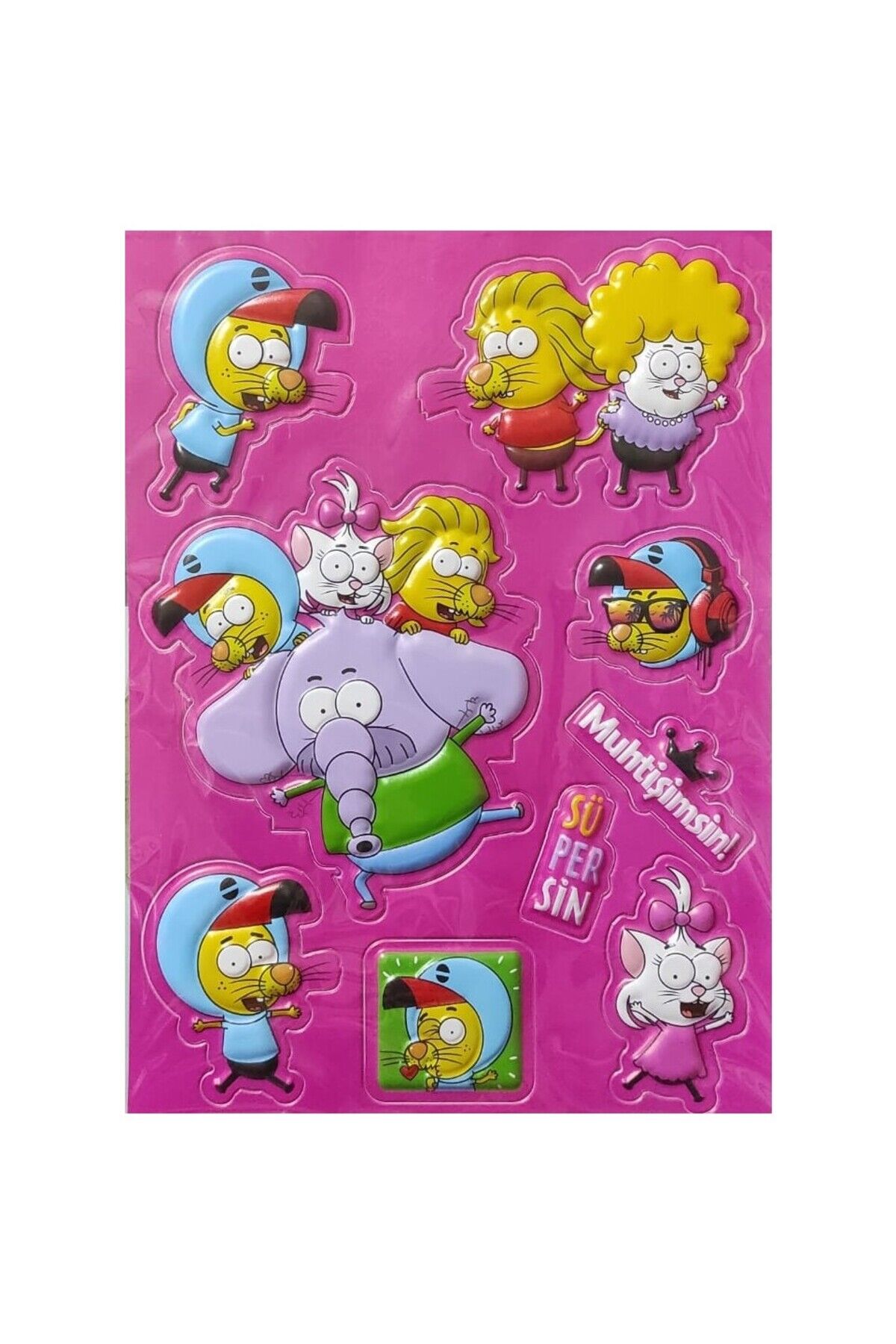 Kral Şakir kabartma 3D sticker 9 adet // 1 ADET GÖNDERİLİR.